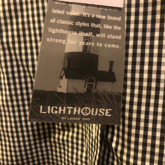 Lands end Black button down gingham shirt - Picture 2 of 3